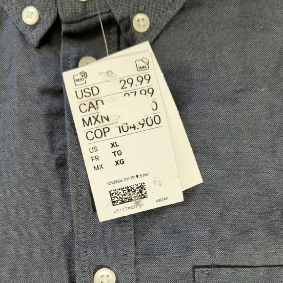 NEW H&M Blue Casual Button Down Shirt with Long Sleeves - Picture 3 of 11